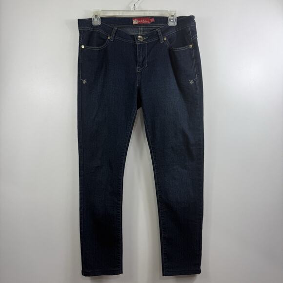 Vintage Y2K Apple Bottom Jeans 9/10 Tapered Leg Dark Wash Embroidered Nelly - Picture 12 of 12